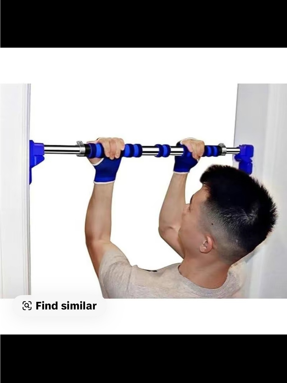 Adjustable Blue Doorway Pull-Up Bar by